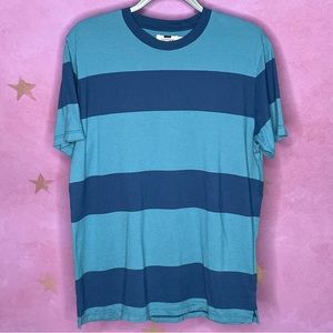 TOPMAN New Without Tags Blue Striped Shirt Large